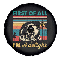 Funny First Of All I Am A Delight Spare Tire Cover Retro Angry Opossum - Wonder Print Shop
