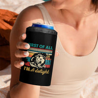 Funny First Of All I Am A Delight 4 in 1 Can Cooler Tumbler Retro Angry Opossum - Wonder Print Shop