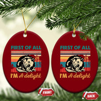 Funny First Of All I Am A Delight Ceramic Ornament Retro Angry Opossum - Wonder Print Shop