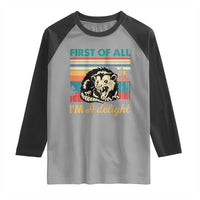 Funny First Of All I Am A Delight Raglan Shirt Retro Angry Opossum - Wonder Print Shop