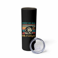 Funny First Of All I Am A Delight Skinny Tumbler Retro Angry Opossum - Wonder Print Shop