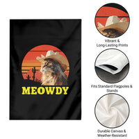 Funny Meowdy Garden Flag Country Music Western Cowboy Cat - Wonder Print Shop