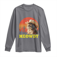 Funny Meowdy Long Sleeve Shirt Country Music Western Cowboy Cat - Wonder Print Shop