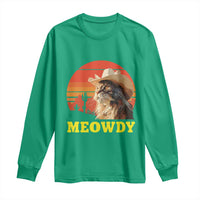 Funny Meowdy Long Sleeve Shirt Country Music Western Cowboy Cat - Wonder Print Shop