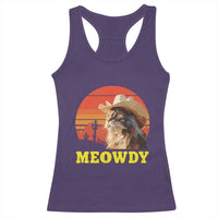 Funny Meowdy Racerback Tank Top Country Music Western Cowboy Cat - Wonder Print Shop