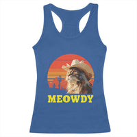 Funny Meowdy Racerback Tank Top Country Music Western Cowboy Cat - Wonder Print Shop