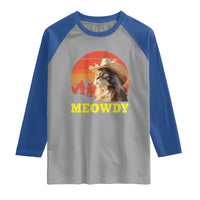 Funny Meowdy Raglan Shirt Country Music Western Cowboy Cat - Wonder Print Shop