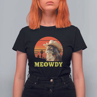 Funny Meowdy T Shirt For Women Country Music Western Cowboy Cat - Wonder Print Shop