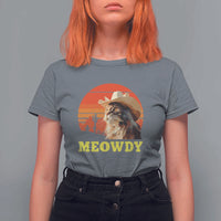 Funny Meowdy T Shirt For Women Country Music Western Cowboy Cat - Wonder Print Shop