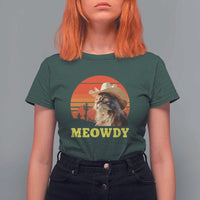 Funny Meowdy T Shirt For Women Country Music Western Cowboy Cat - Wonder Print Shop