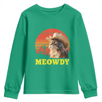 Funny Meowdy Youth Sweatshirt Country Music Western Cowboy Cat - Wonder Print Shop