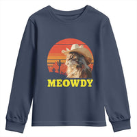 Funny Meowdy Youth Sweatshirt Country Music Western Cowboy Cat - Wonder Print Shop