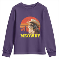 Funny Meowdy Youth Sweatshirt Country Music Western Cowboy Cat - Wonder Print Shop
