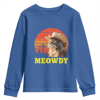 Funny Meowdy Youth Sweatshirt Country Music Western Cowboy Cat - Wonder Print Shop