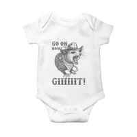Funny Cowboy Opossum Baby Onesie Go On Now Git Western Country Opossum - Wonder Print Shop