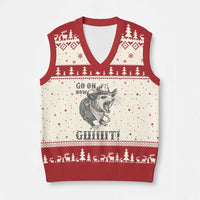Funny Cowboy Opossum V-Neck Knit Sweater Vest Go On Now Git Western Country Opossum - Wonder Print Shop