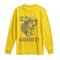 Funny Cowboy Opossum Long Sleeve Shirt Go On Now Git Western Country Opossum - Wonder Print Shop