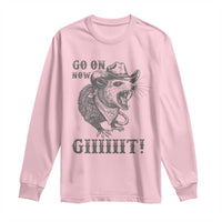 Funny Cowboy Opossum Long Sleeve Shirt Go On Now Git Western Country Opossum - Wonder Print Shop