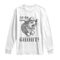 Funny Cowboy Opossum Long Sleeve Shirt Go On Now Git Western Country Opossum - Wonder Print Shop