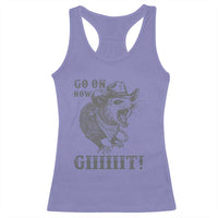 Funny Cowboy Opossum Racerback Tank Top Go On Now Git Western Country Opossum - Wonder Print Shop