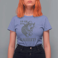 Funny Cowboy Opossum T Shirt For Women Go On Now Git Western Country Opossum - Wonder Print Shop
