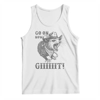 Funny Cowboy Opossum Tank Top Go On Now Git Western Country Opossum - Wonder Print Shop