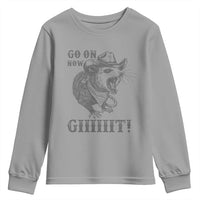 Funny Cowboy Opossum Youth Sweatshirt Go On Now Git Western Country Opossum - Wonder Print Shop