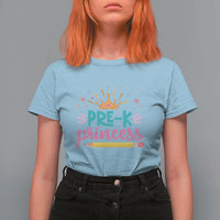 Back To School T Shirt For Women Pre-K Princess Lovely Yellow Crown Pencil Cute Star - Wonder Print Shop