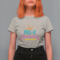Back To School T Shirt For Women Pre-K Princess Lovely Yellow Crown Pencil Cute Star - Wonder Print Shop