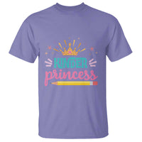 Back To School T Shirt Kinder Princess Lovely Yellow Crown Pencil Cute Star - Wonder Print Shop