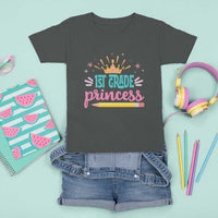 Back To School T Shirt For Kid 1ST Grade Princess Lovely Yellow Crown Pencil Cute Star - Wonder Print Shop