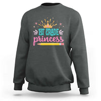 Back To School Sweatshirt 1ST Grade Princess Lovely Yellow Crown Pencil Cute Star - Wonder Print Shop