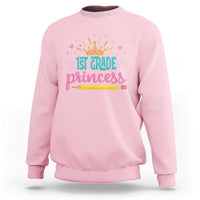 Back To School Sweatshirt 1ST Grade Princess Lovely Yellow Crown Pencil Cute Star - Wonder Print Shop