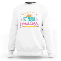 Back To School Sweatshirt 1ST Grade Princess Lovely Yellow Crown Pencil Cute Star - Wonder Print Shop