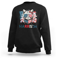 Harris'24 Sweatshirt Childless Cat Lady American Flag Sunglasses - Wonder Print Shop