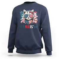Harris'24 Sweatshirt Childless Cat Lady American Flag Sunglasses - Wonder Print Shop