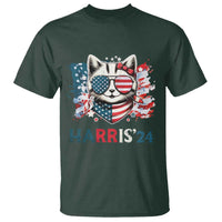 Harris'24 T Shirt Childless Cat Lady American Flag Sunglasses - Wonder Print Shop