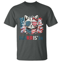 Harris'24 T Shirt Childless Cat Lady American Flag Sunglasses - Wonder Print Shop