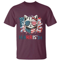 Harris'24 T Shirt Childless Cat Lady American Flag Sunglasses - Wonder Print Shop