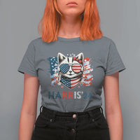 Harris'24 T Shirt For Women Childless Cat Lady American Flag Sunglasses - Wonder Print Shop