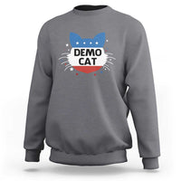 Funny American Cat Sweatshirt Demo Cat Star US Flag - Wonder Print Shop