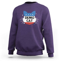 Funny American Cat Sweatshirt Demo Cat Star US Flag - Wonder Print Shop