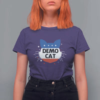 Funny American Cat T Shirt For Women Demo Cat Star US Flag - Wonder Print Shop