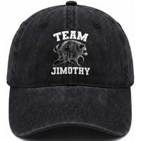 Team Jimothy Raccoon Washed Cotton Baseball Cap Funny Seattle Trash Panda Lover