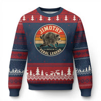 Jimothy Raccoon Seattle Feral Legend Ugly Christmas Sweater Funny Trash Panda Meme Retro