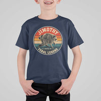 Jimothy Raccoon Seattle Feral Legend T Shirt For Kid Funny Trash Panda Meme Retro