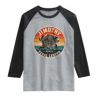 Jimothy Raccoon Seattle Feral Legend Raglan Shirt Funny Trash Panda Meme Retro