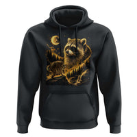 Jimothy Raccoon Howling at The Moon Parody 90s Retro Hoodie