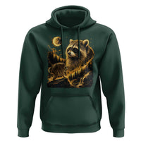 Jimothy Raccoon Howling at The Moon Parody 90s Retro Hoodie