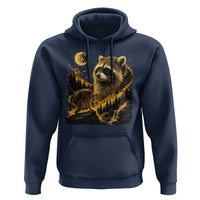 Jimothy Raccoon Howling at The Moon Parody 90s Retro Hoodie